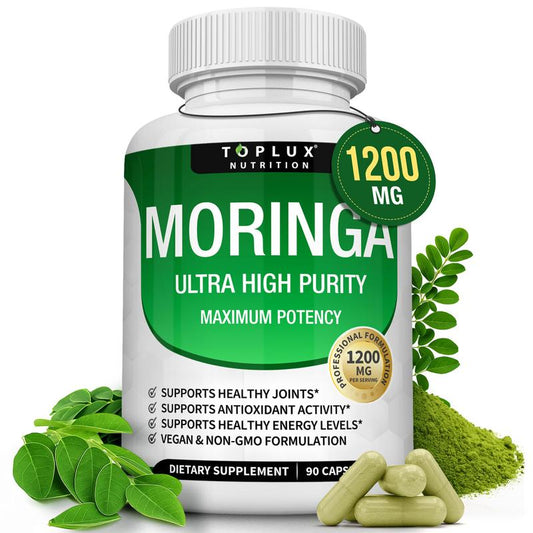 Moringa Capsules - Pure Moringa Powder for Immune, Gut health