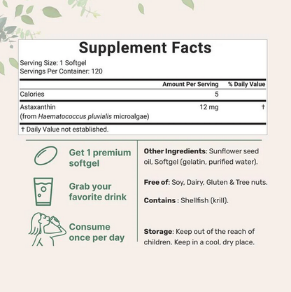 Premium Astaxanthin Antioxidant Softgels™